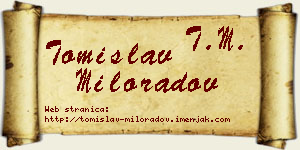 Tomislav Miloradov vizit kartica